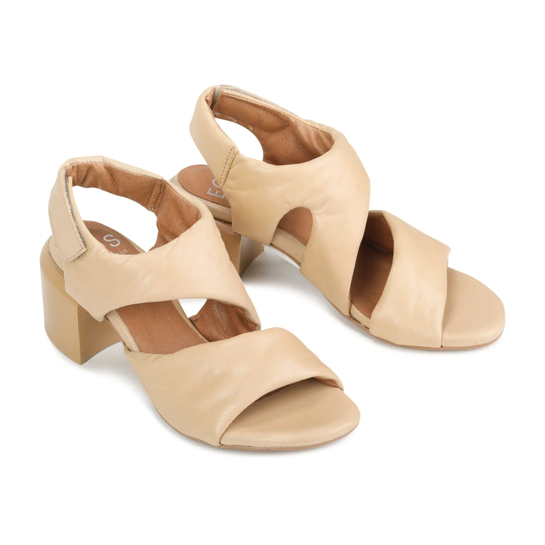 Outlet EOS Footwear CHARBEL LEATHER BLOCK HEEL SANDALS