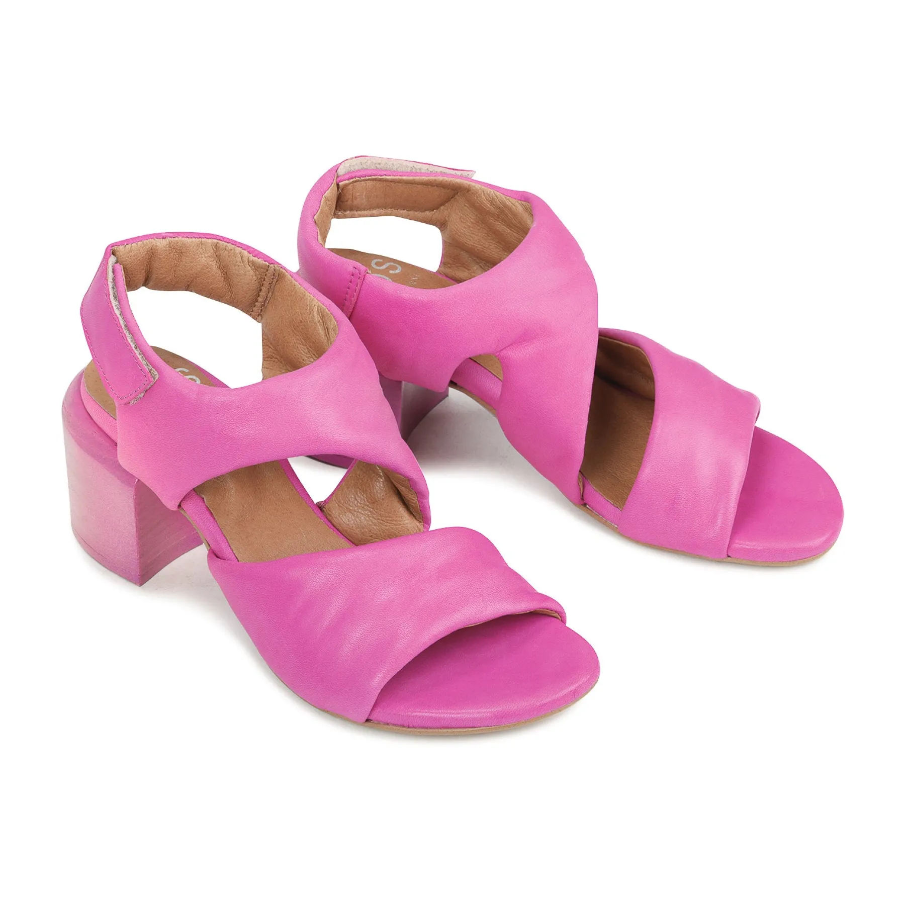 Outlet EOS Footwear CHARBEL LEATHER BLOCK HEEL SANDALS