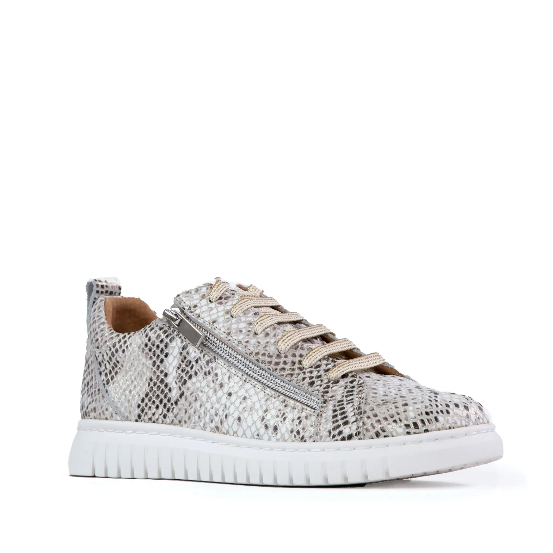 Fashion EOS Footwear CLARAH DOUBLE ZIPPER SNEAKER LEATHER