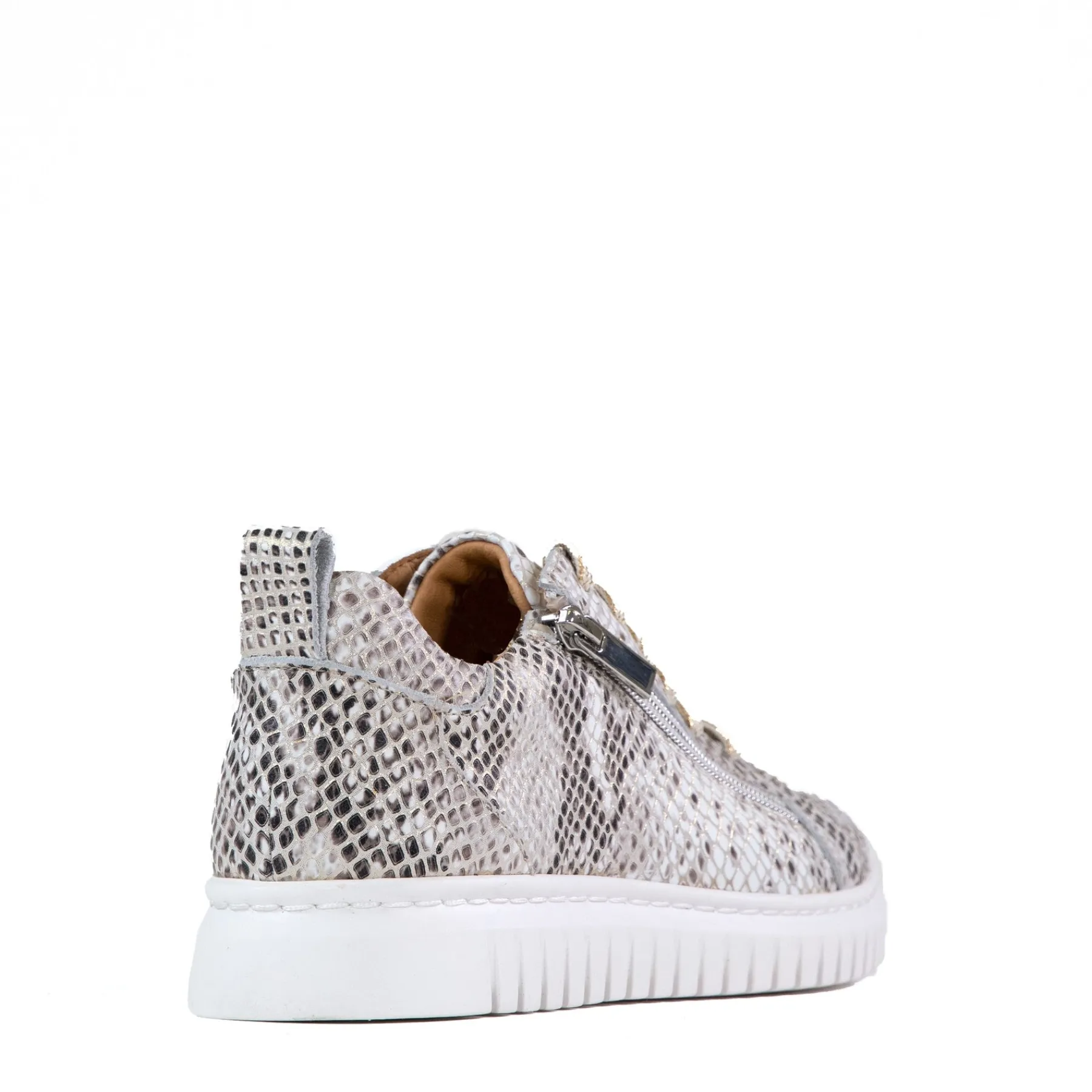 Fashion EOS Footwear CLARAH DOUBLE ZIPPER SNEAKER LEATHER