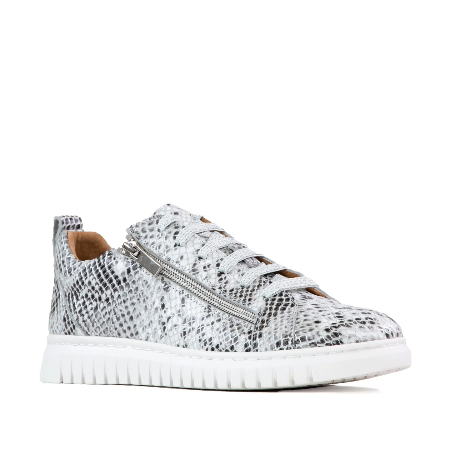 Fashion EOS Footwear CLARAH DOUBLE ZIPPER SNEAKER LEATHER