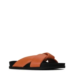 Best Sale EOS Footwear CROSS LEATHER SLIDE SANDALS