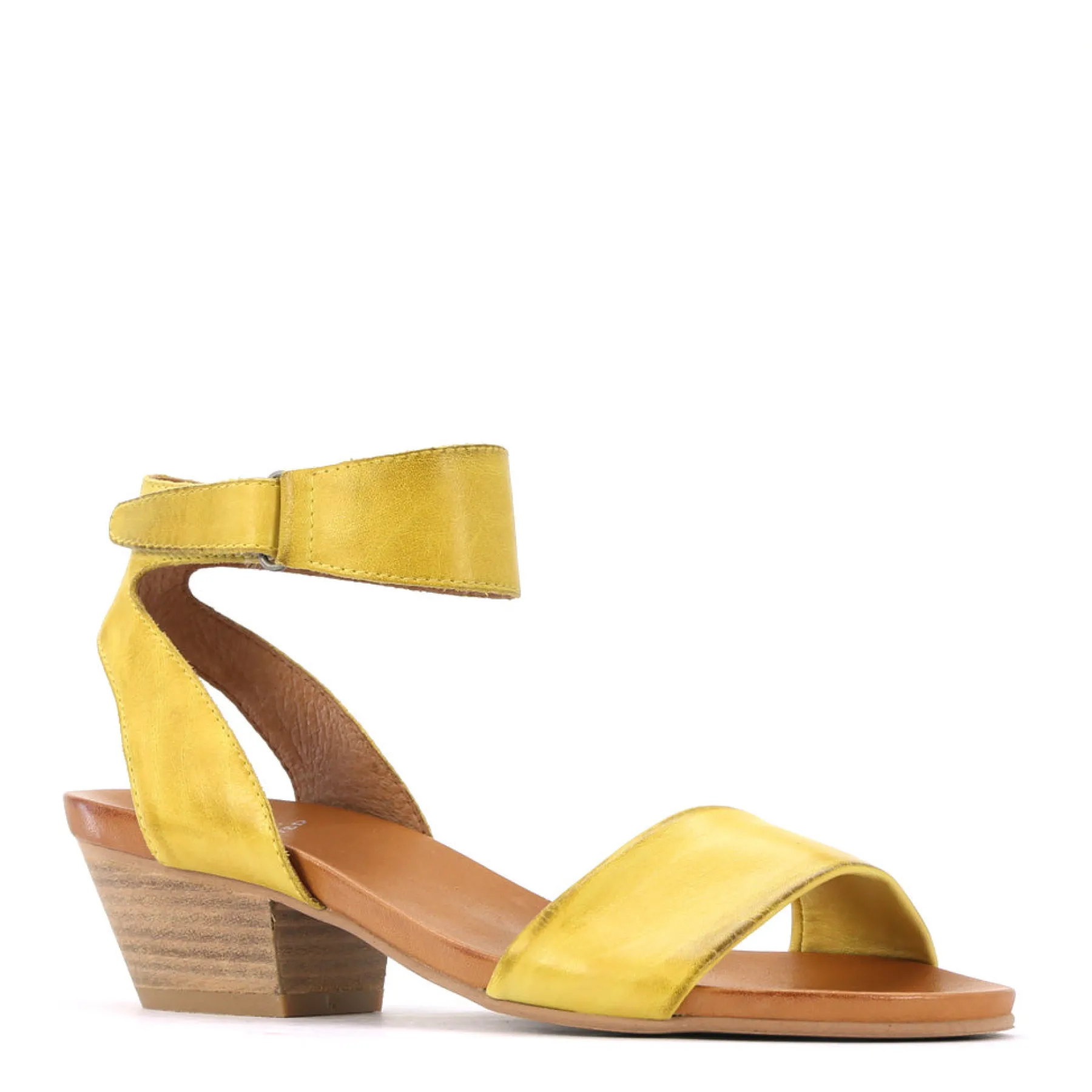 Fashion EOS Footwear CUBO WOODEN STACK HEEL SANDALS LEATHER