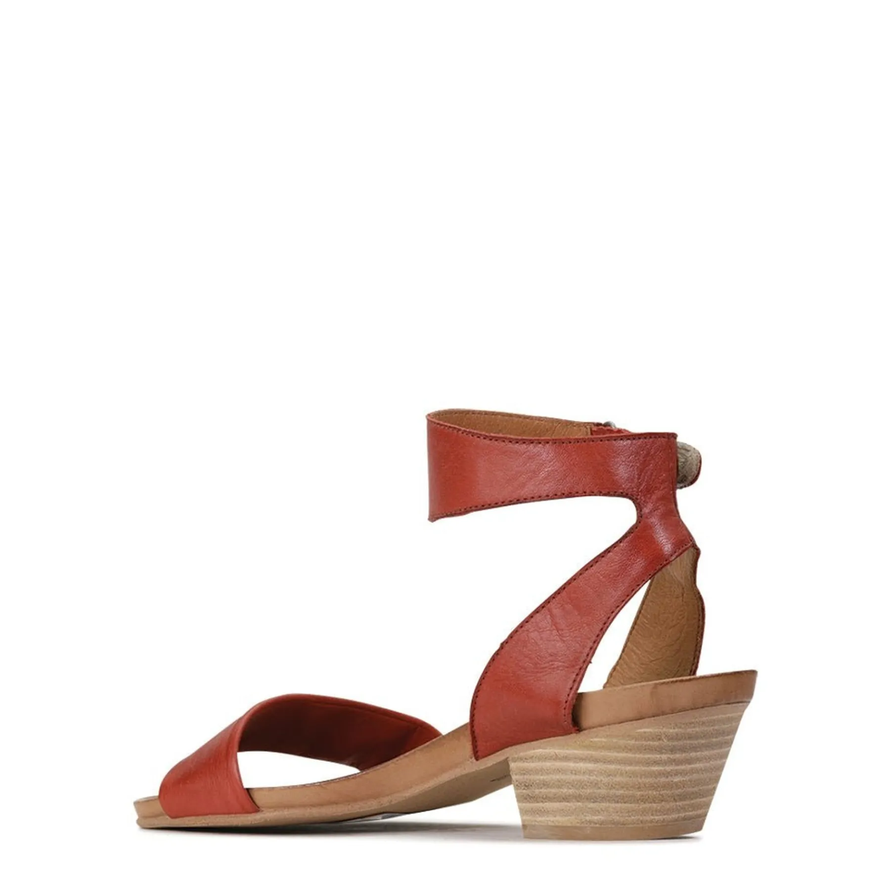 Fashion EOS Footwear CUBO WOODEN STACK HEEL SANDALS LEATHER