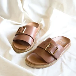 New EOS Footwear DEDE SLIDE LEATHER SANDALS
