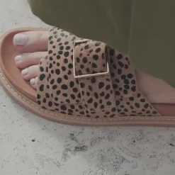 New EOS Footwear DEDE SLIDE LEATHER SANDALS