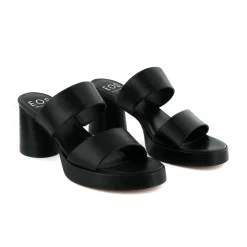 Best EOS Footwear DORO LEATHER MULE HEEL SANDALS