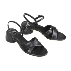 Cheap EOS Footwear FIORA LEATHER BLOCK HEEL SANDALS