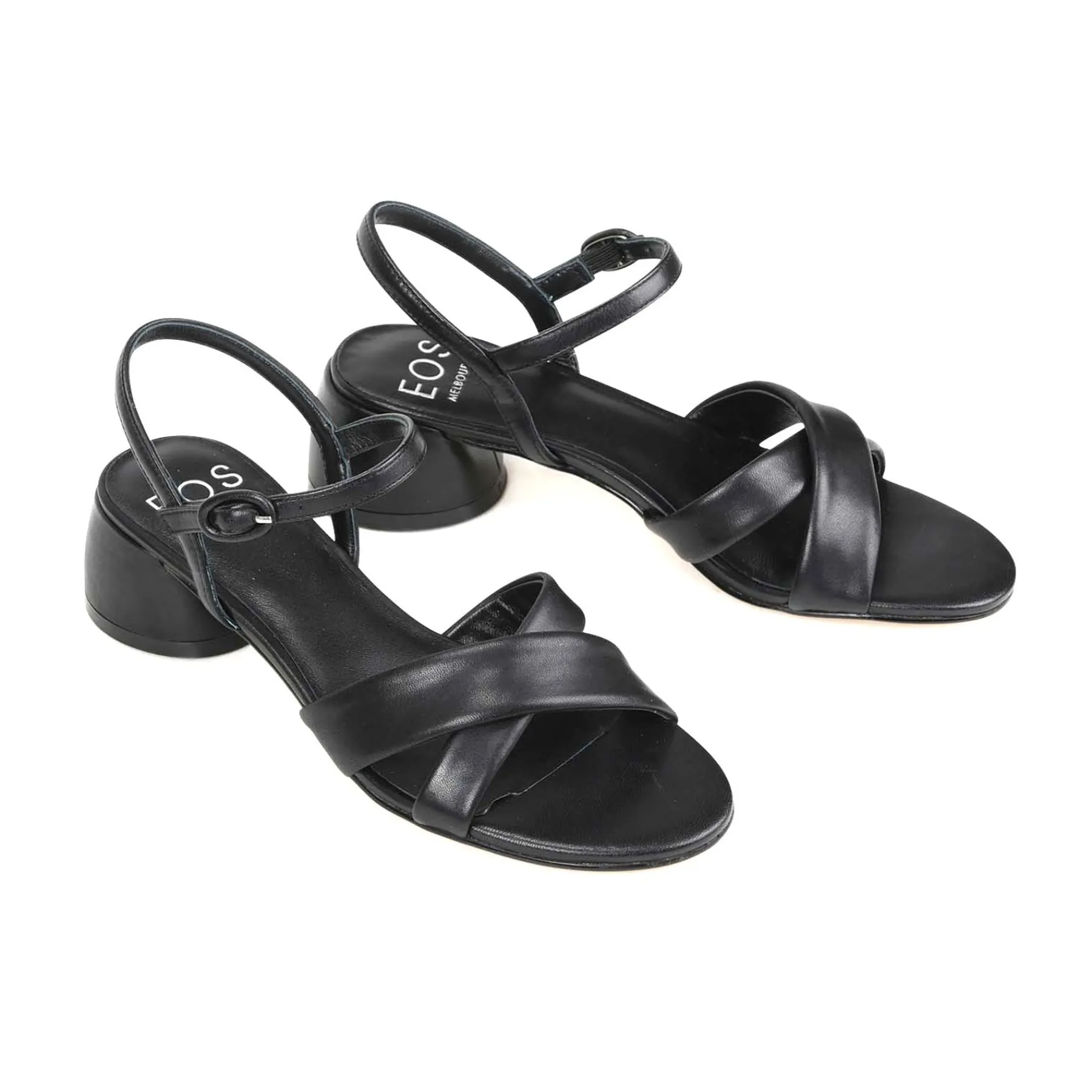 Cheap EOS Footwear FIORA LEATHER BLOCK HEEL SANDALS