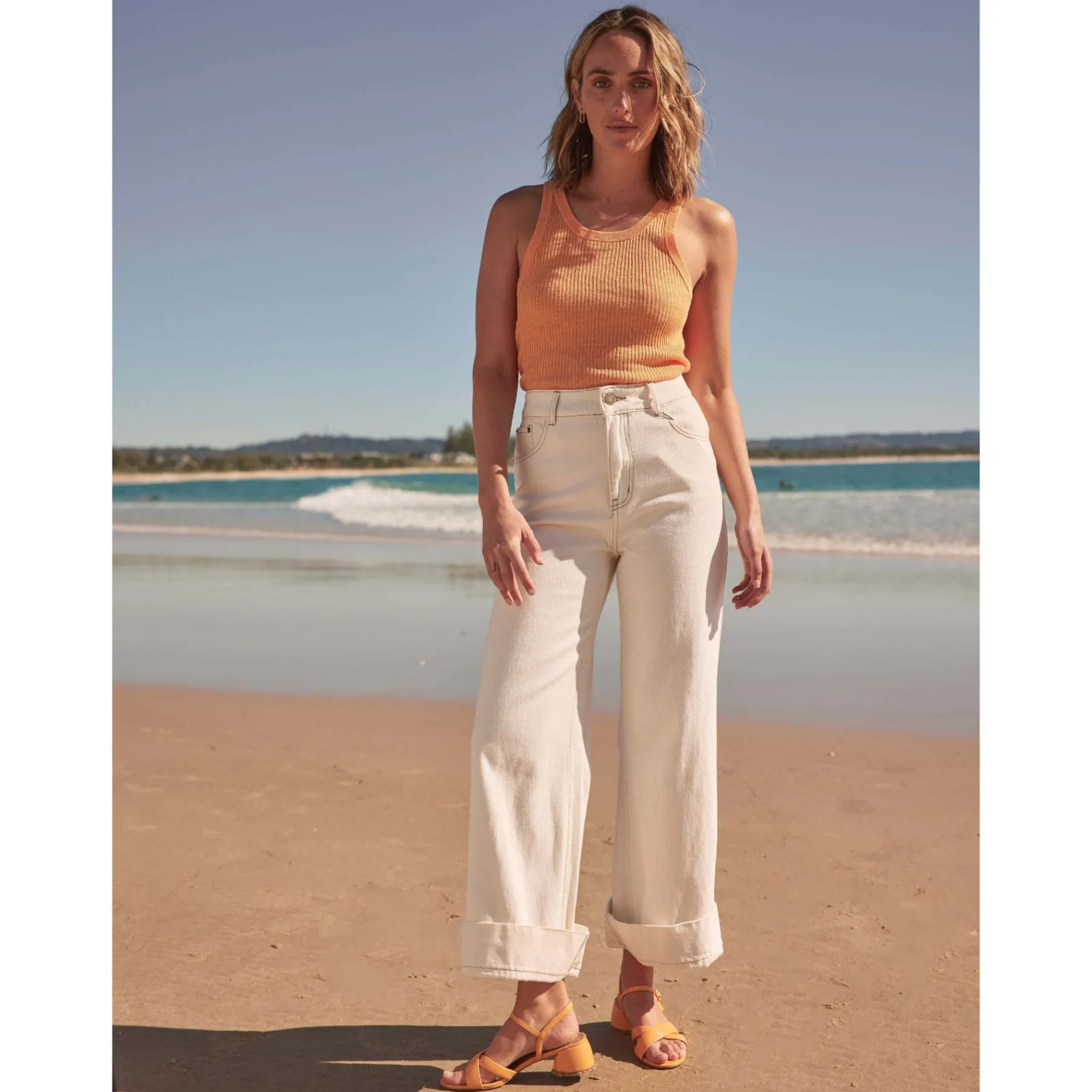 Cheap EOS Footwear FIORA LEATHER BLOCK HEEL SANDALS