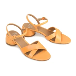 Cheap EOS Footwear FIORA LEATHER BLOCK HEEL SANDALS