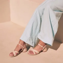 Cheap EOS Footwear FIORA LEATHER BLOCK HEEL SANDALS