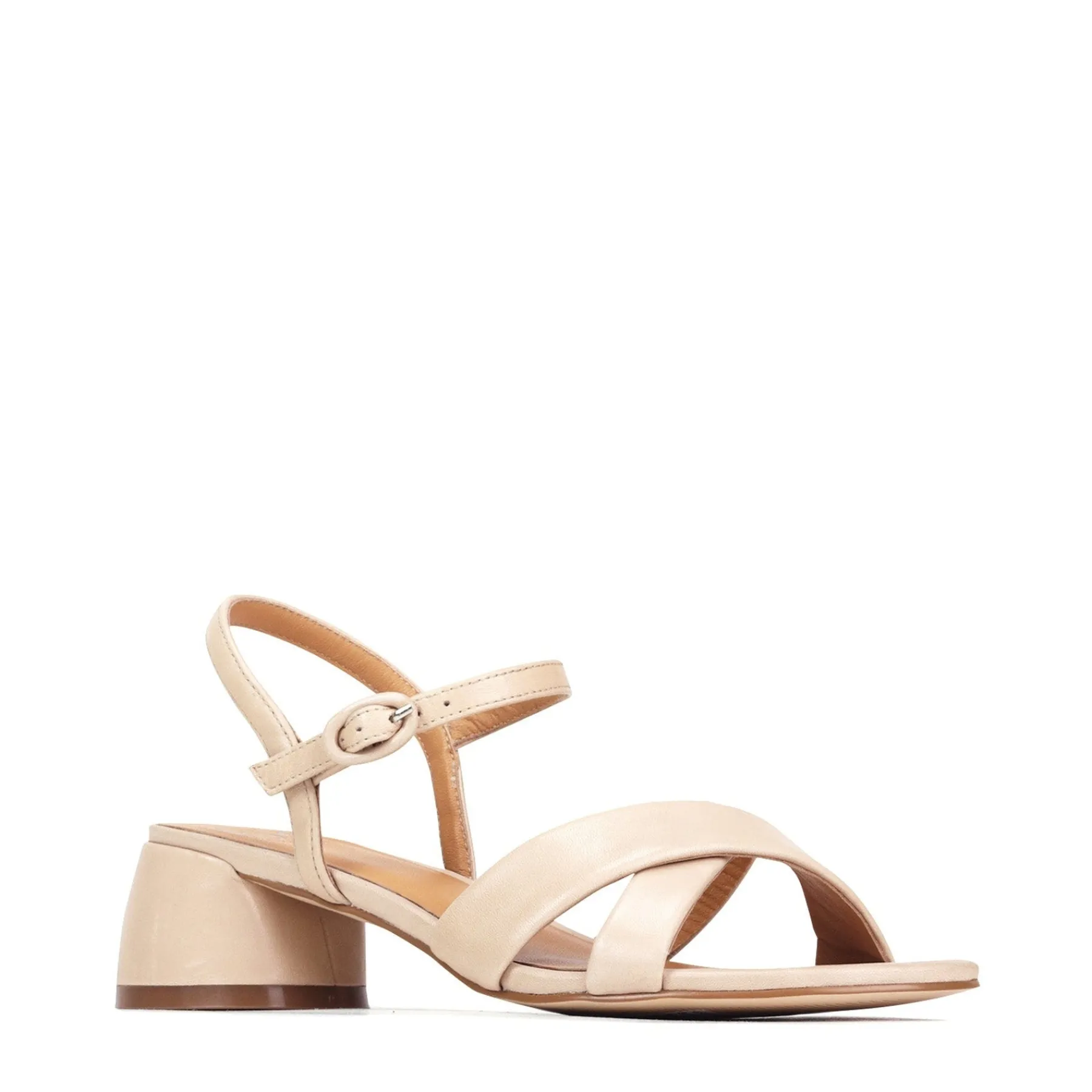 Cheap EOS Footwear FIORA LEATHER BLOCK HEEL SANDALS