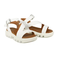 New EOS Footwear FLIGHER PLATFORM SANDALS LEATHER White