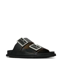 Fashion EOS Footwear FLOREN LEATHER SLIDE SANDALS Black