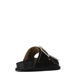 Fashion EOS Footwear FLOREN LEATHER SLIDE SANDALS Black