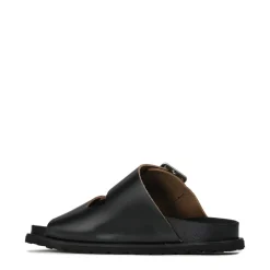 Fashion EOS Footwear FLOREN LEATHER SLIDE SANDALS Black