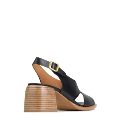 Clearance EOS Footwear ISADORA LEATHER BLOCK HEEL SANDALS