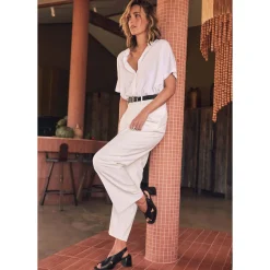 Clearance EOS Footwear ISADORA LEATHER BLOCK HEEL SANDALS