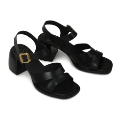 Clearance EOS Footwear ISOKEN LEATHER BLOCK HEEL SANDALS