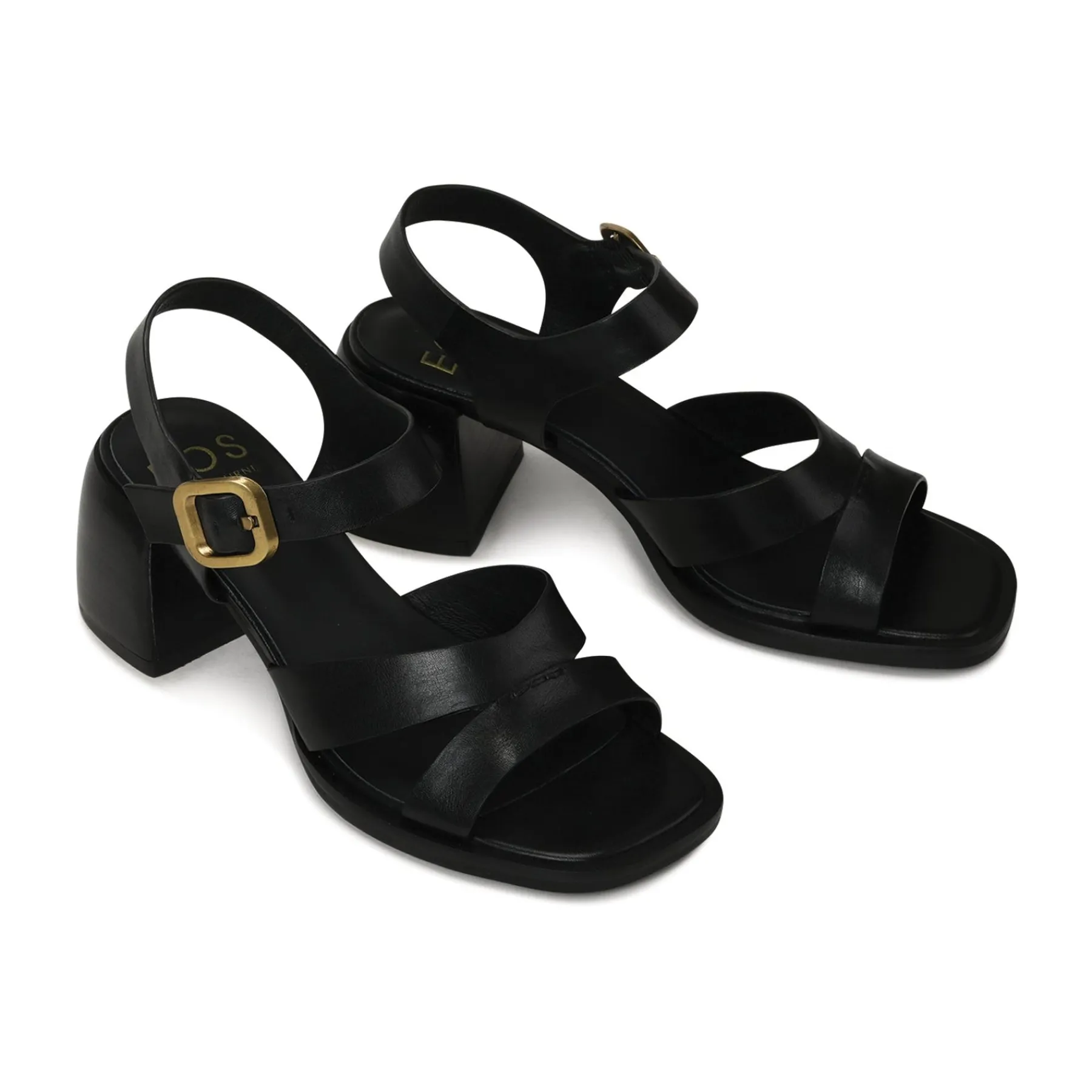 Clearance EOS Footwear ISOKEN LEATHER BLOCK HEEL SANDALS