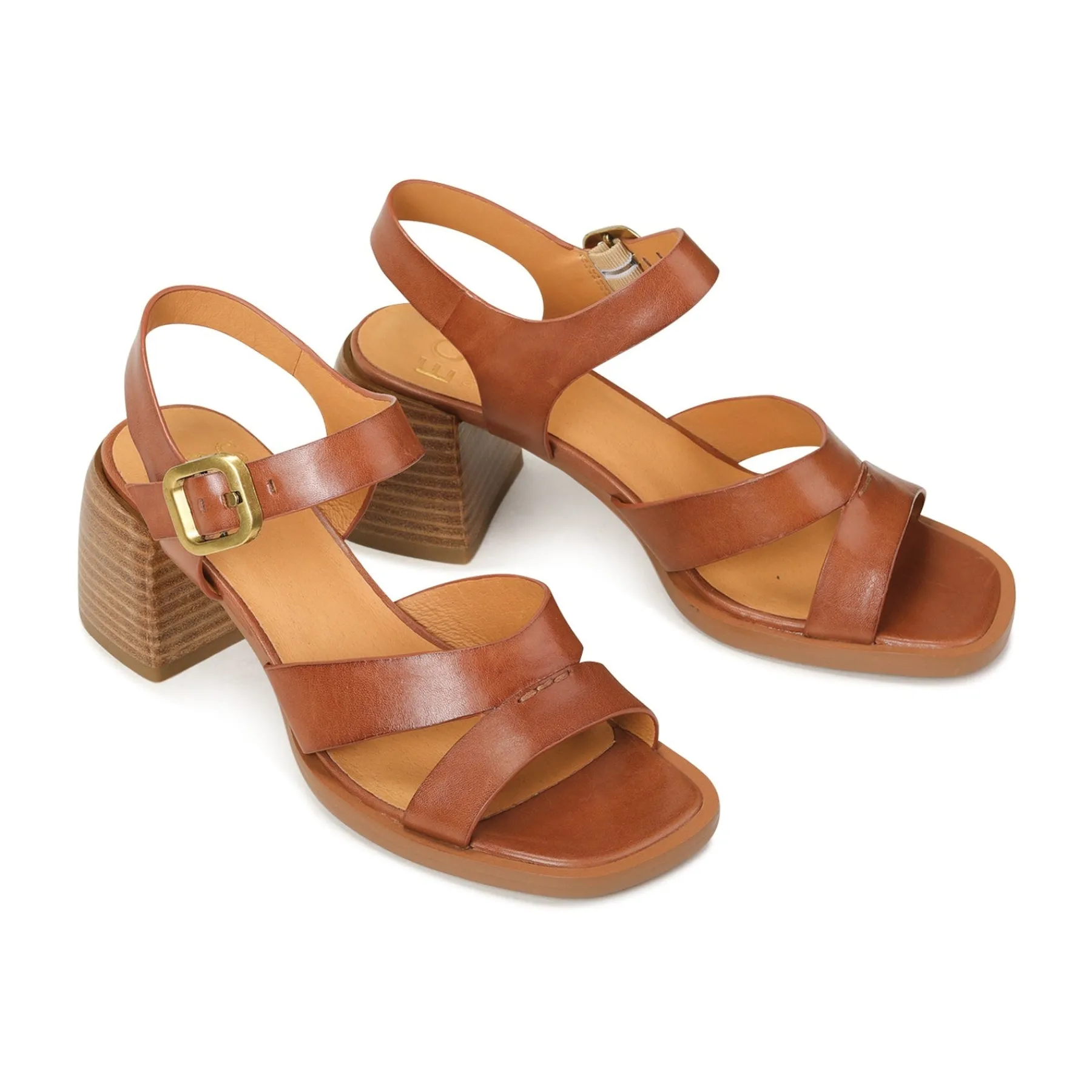 Clearance EOS Footwear ISOKEN LEATHER BLOCK HEEL SANDALS