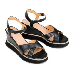 Fashion EOS Footwear JUN LEATHER WEDGE SANDALS