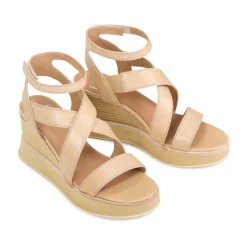 Cheap EOS Footwear JUNI LEATHER STRAPPY WEDGE SANDALS