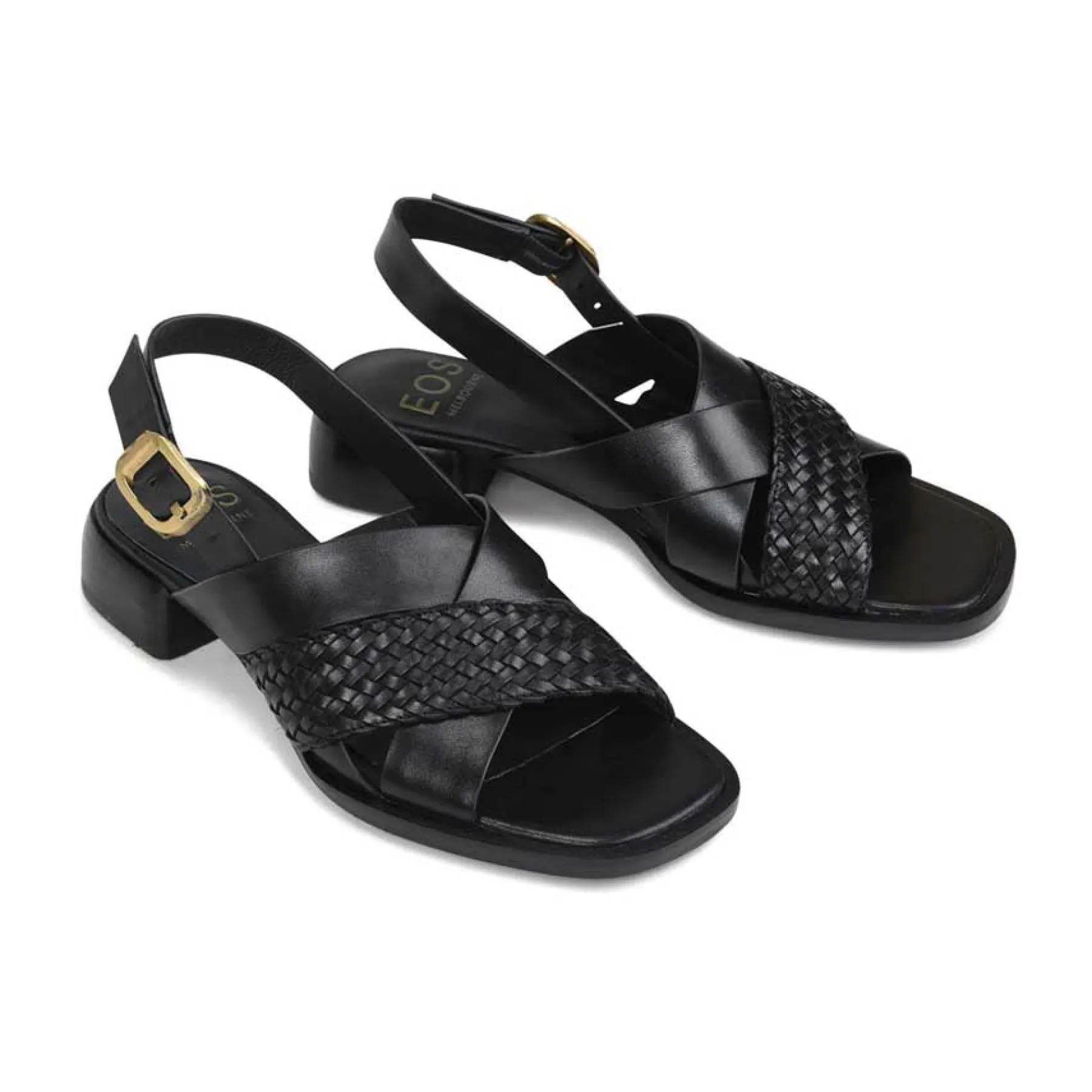 Shop EOS Footwear LATICIA LEATHER BLOCK HEEL SANDALS