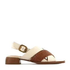 Shop EOS Footwear LATICIA LEATHER BLOCK HEEL SANDALS