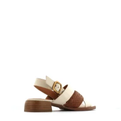 Shop EOS Footwear LATICIA LEATHER BLOCK HEEL SANDALS