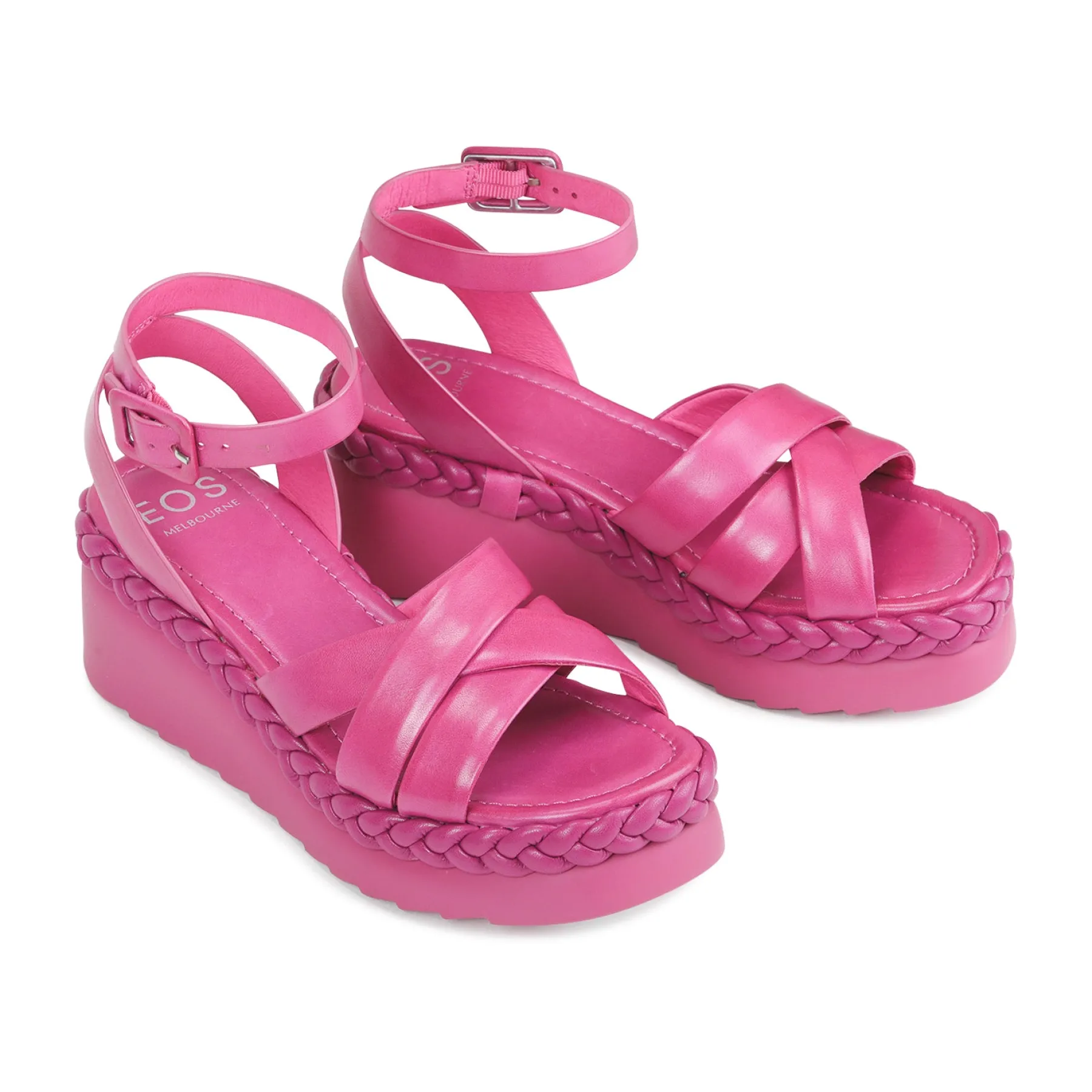 Cheap EOS Footwear MELANA LEATHER WEDGE SANDALS