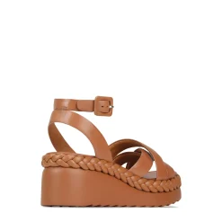 Cheap EOS Footwear MELANA LEATHER WEDGE SANDALS