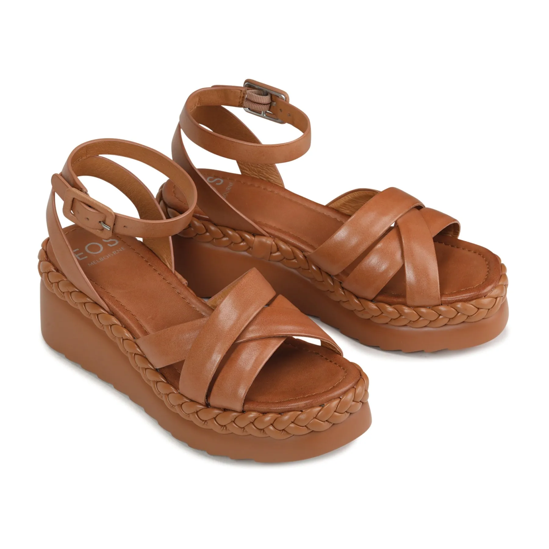 Cheap EOS Footwear MELANA LEATHER WEDGE SANDALS