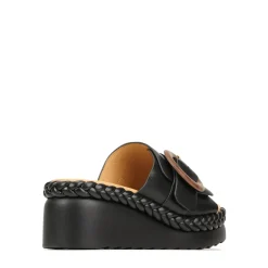 Best EOS Footwear MENA LEATHR WEDGE SLIDE SANDALS