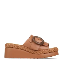 Best EOS Footwear MENA LEATHR WEDGE SLIDE SANDALS