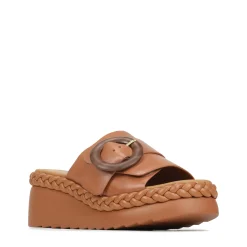 Best EOS Footwear MENA LEATHR WEDGE SLIDE SANDALS