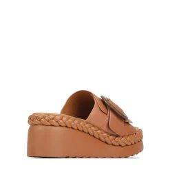 Best EOS Footwear MENA LEATHR WEDGE SLIDE SANDALS