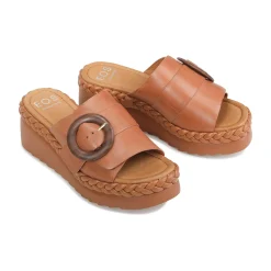 Best EOS Footwear MENA LEATHR WEDGE SLIDE SANDALS