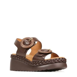 Fashion EOS Footwear MENORCA LEATHER WEDGE SANDALS
