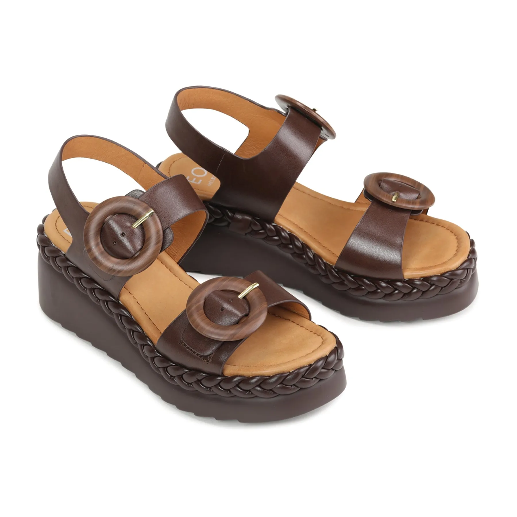 Fashion EOS Footwear MENORCA LEATHER WEDGE SANDALS