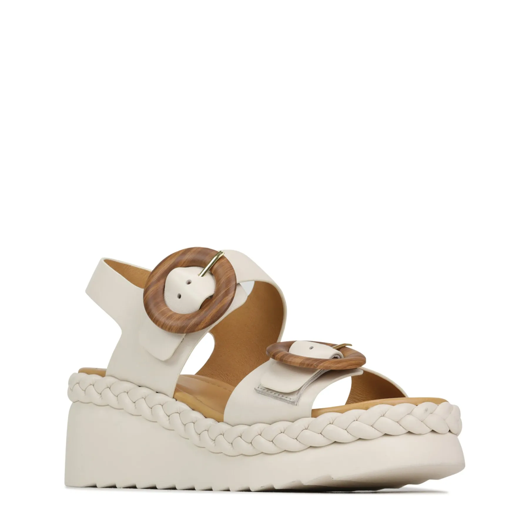 Fashion EOS Footwear MENORCA LEATHER WEDGE SANDALS