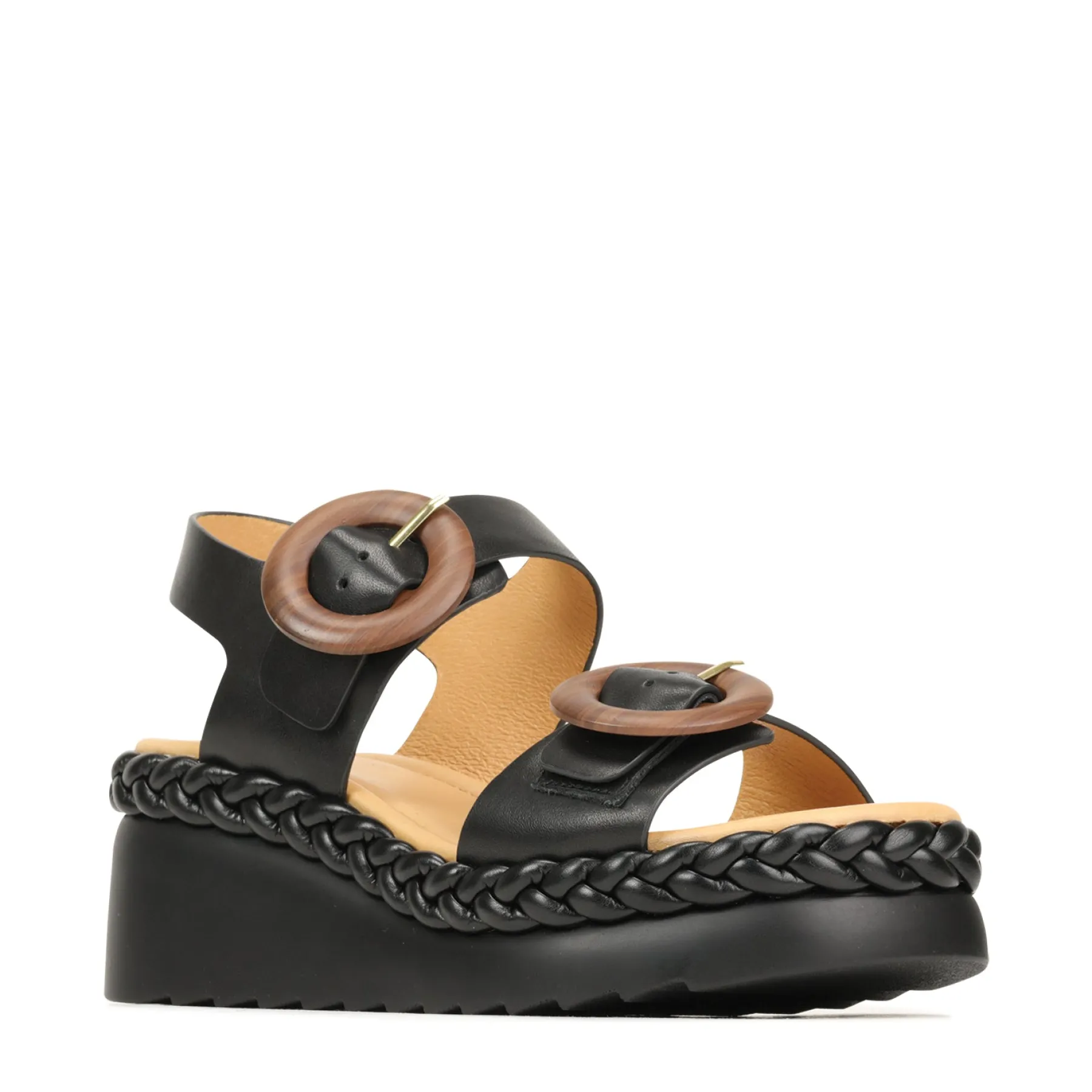 Fashion EOS Footwear MENORCA LEATHER WEDGE SANDALS