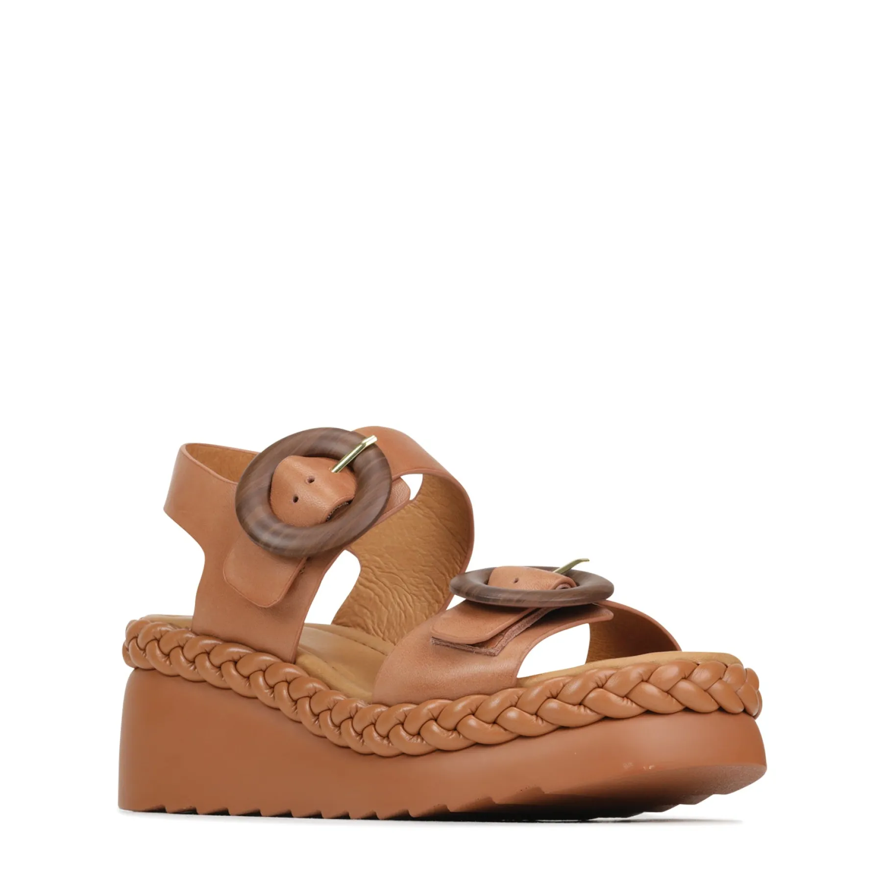 Fashion EOS Footwear MENORCA LEATHER WEDGE SANDALS