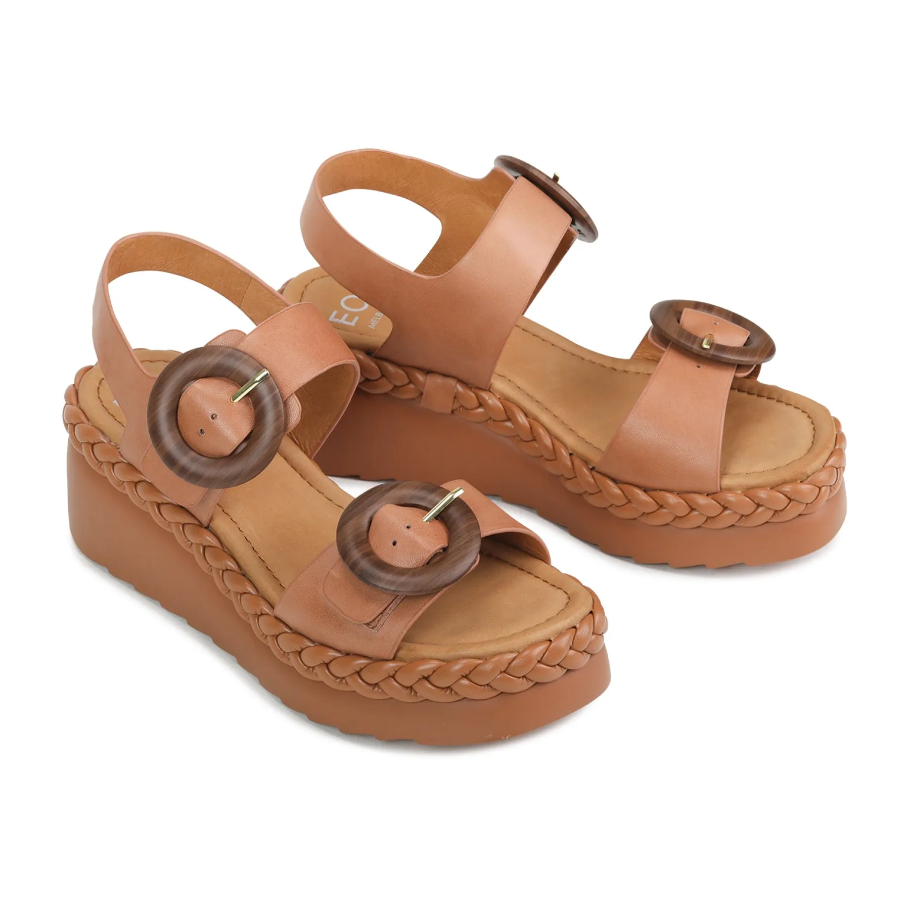 Fashion EOS Footwear MENORCA LEATHER WEDGE SANDALS