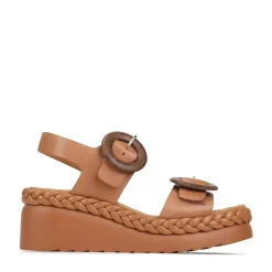 Fashion EOS Footwear MENORCA LEATHER WEDGE SANDALS