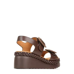 Fashion EOS Footwear MENORCA LEATHER WEDGE SANDALS