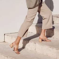 Discount EOS Footwear PETELLA LEATHER BLOCK HEEL SANDALS