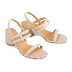Discount EOS Footwear PETELLA LEATHER BLOCK HEEL SANDALS