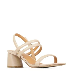 Discount EOS Footwear PETELLA LEATHER BLOCK HEEL SANDALS